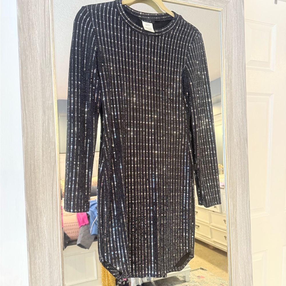 B Darlin Sequin Long Sleeve Mini Dress.
